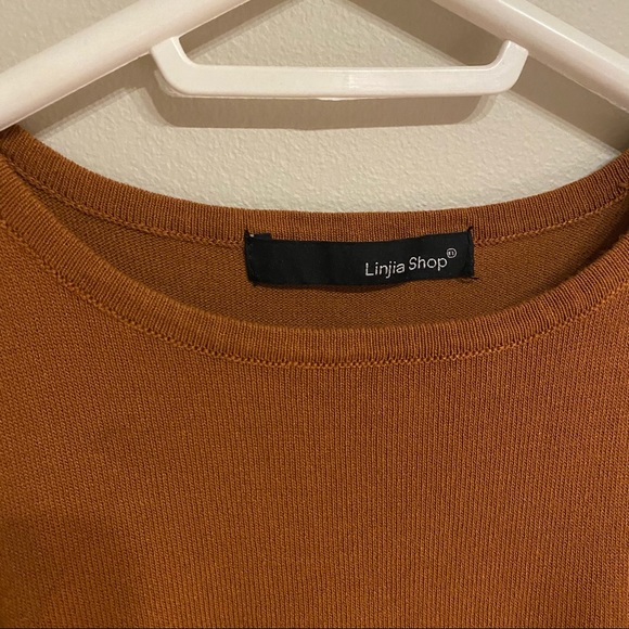 Drawstring camel brown mini dress - Picture 4 of 4